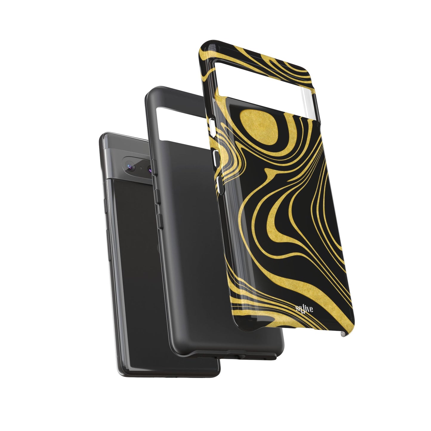 Black Yellow Wavy Tough Cases