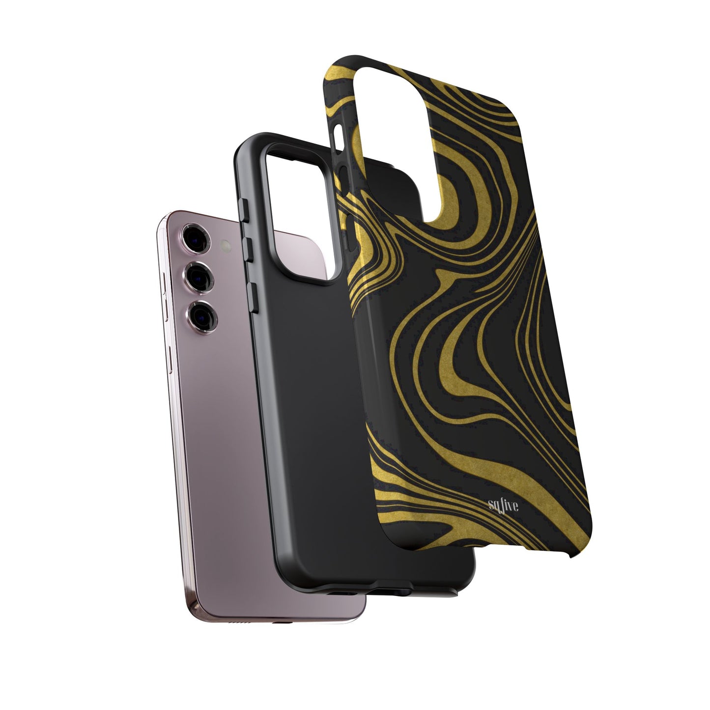 Black Yellow Wavy Tough Cases