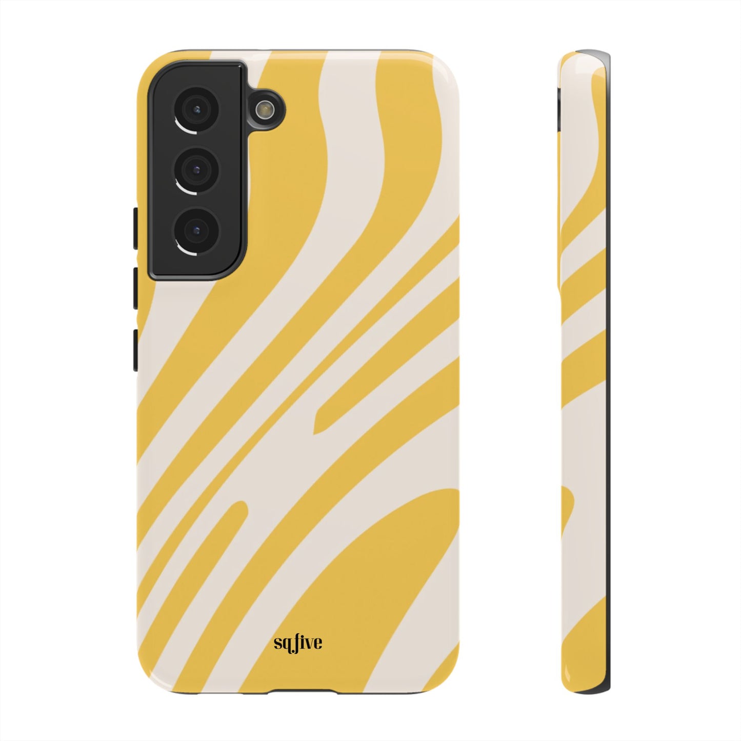 Yellow Bold Wavy lines Tough Cases