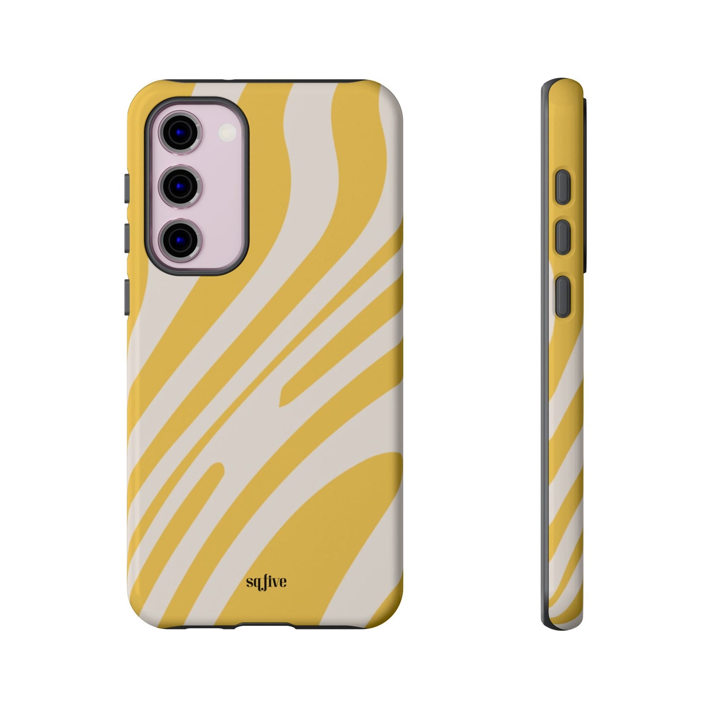 Yellow Bold Wavy lines Tough Cases