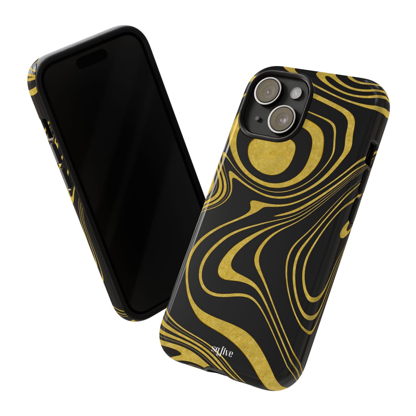 Black Yellow Wavy Tough Cases