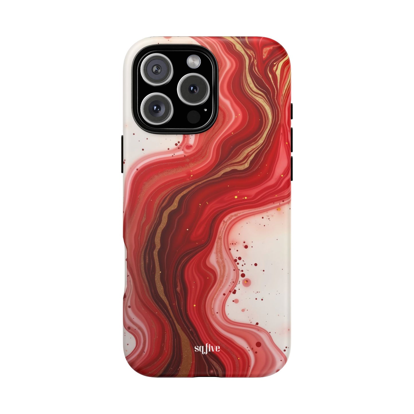 Abstract Marble Phone Case | Tough Cases, Artistic Phone Cover, Red Marble Design, Gift for Her, Trendy Cell Phone Accessories