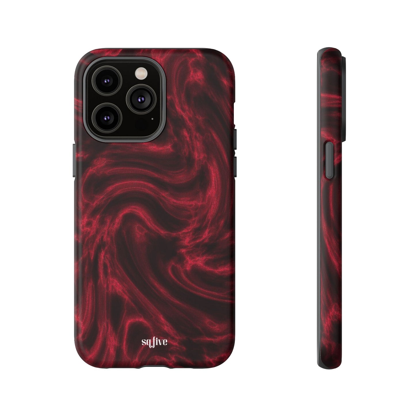 Red Wavy pattern Tough Cases