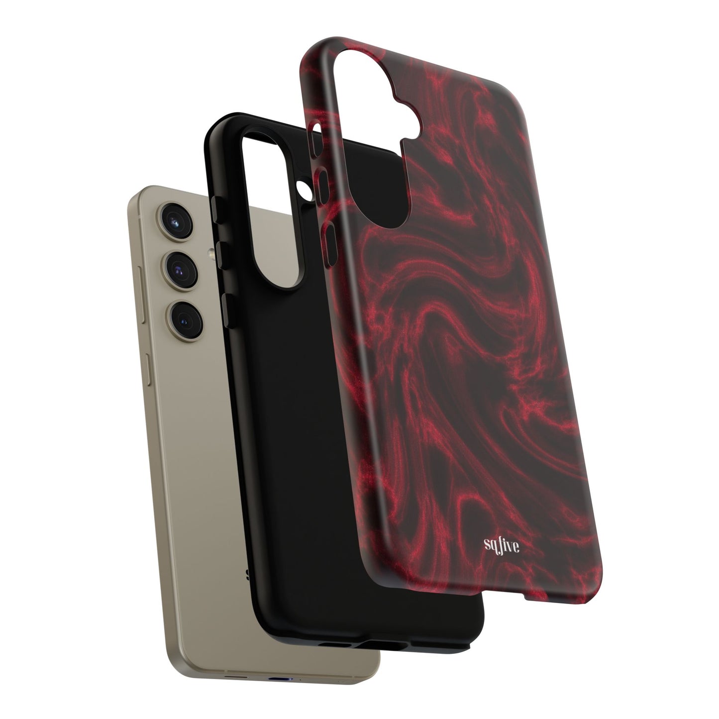 Red Wavy pattern Tough Cases