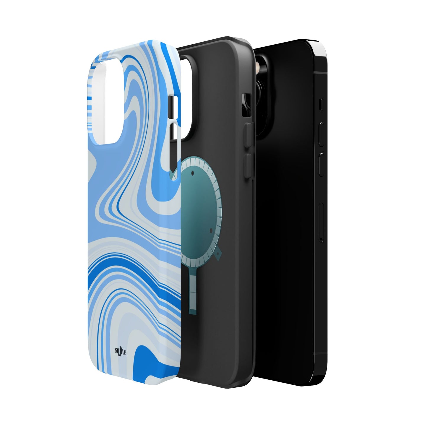 Blue Swirl Magnetic Tough Cases - iphone Magsafe Dual layer case for extra durability