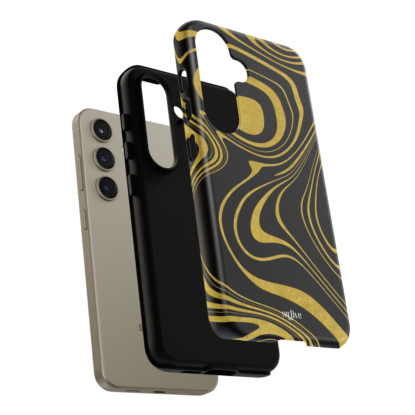 Black Yellow Wavy Tough Cases