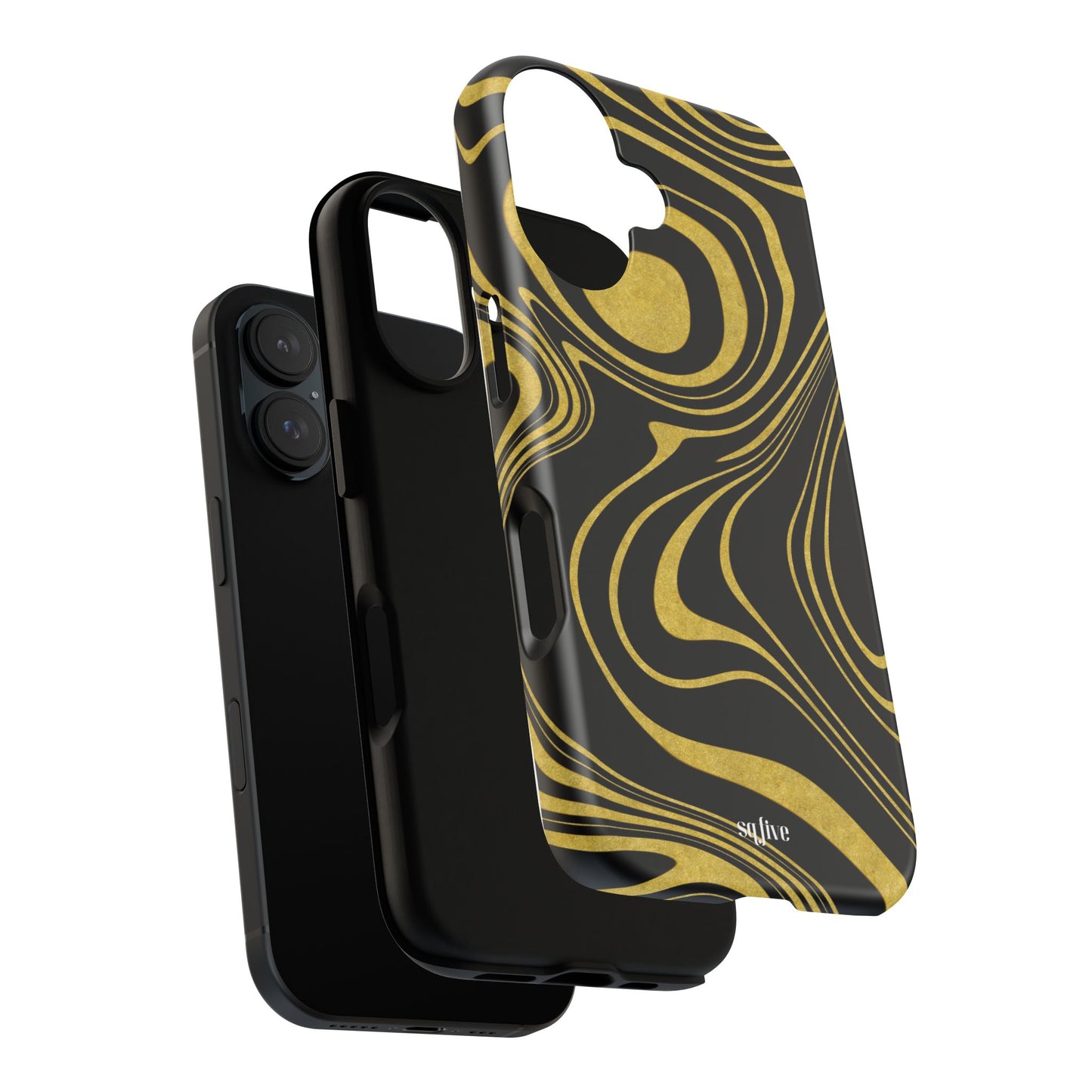 Black Yellow Wavy Tough Cases