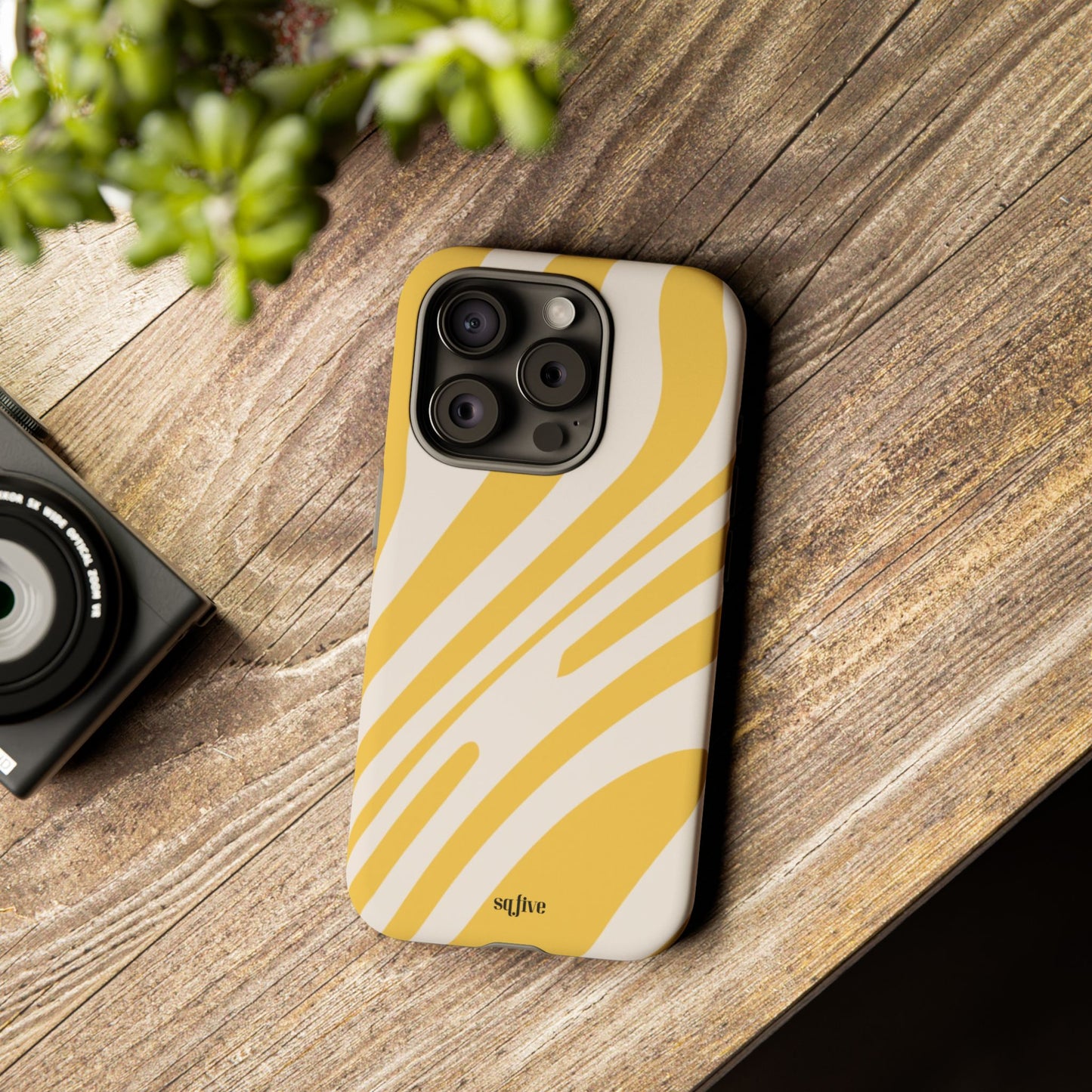 Yellow Bold Wavy lines Tough Cases