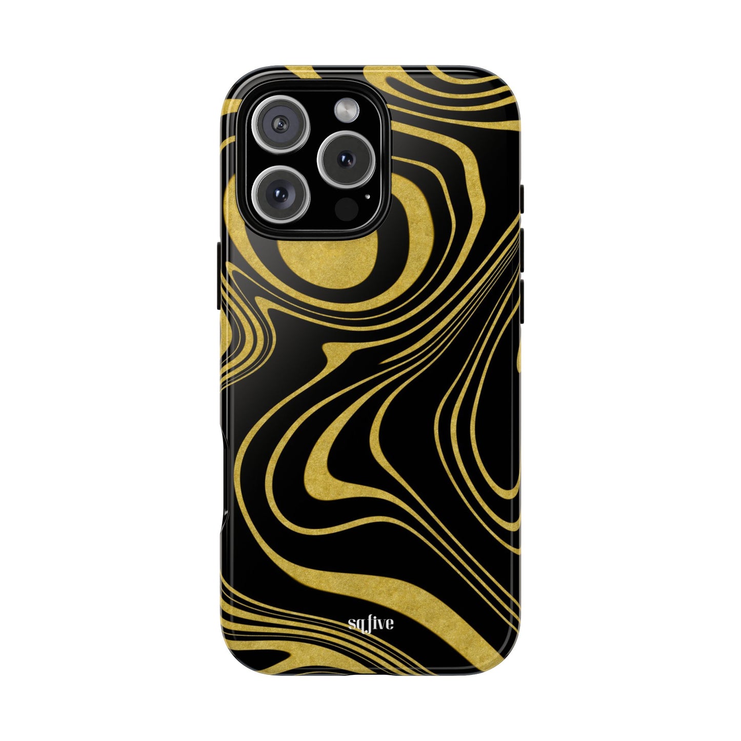 Black Yellow Wavy Tough Cases