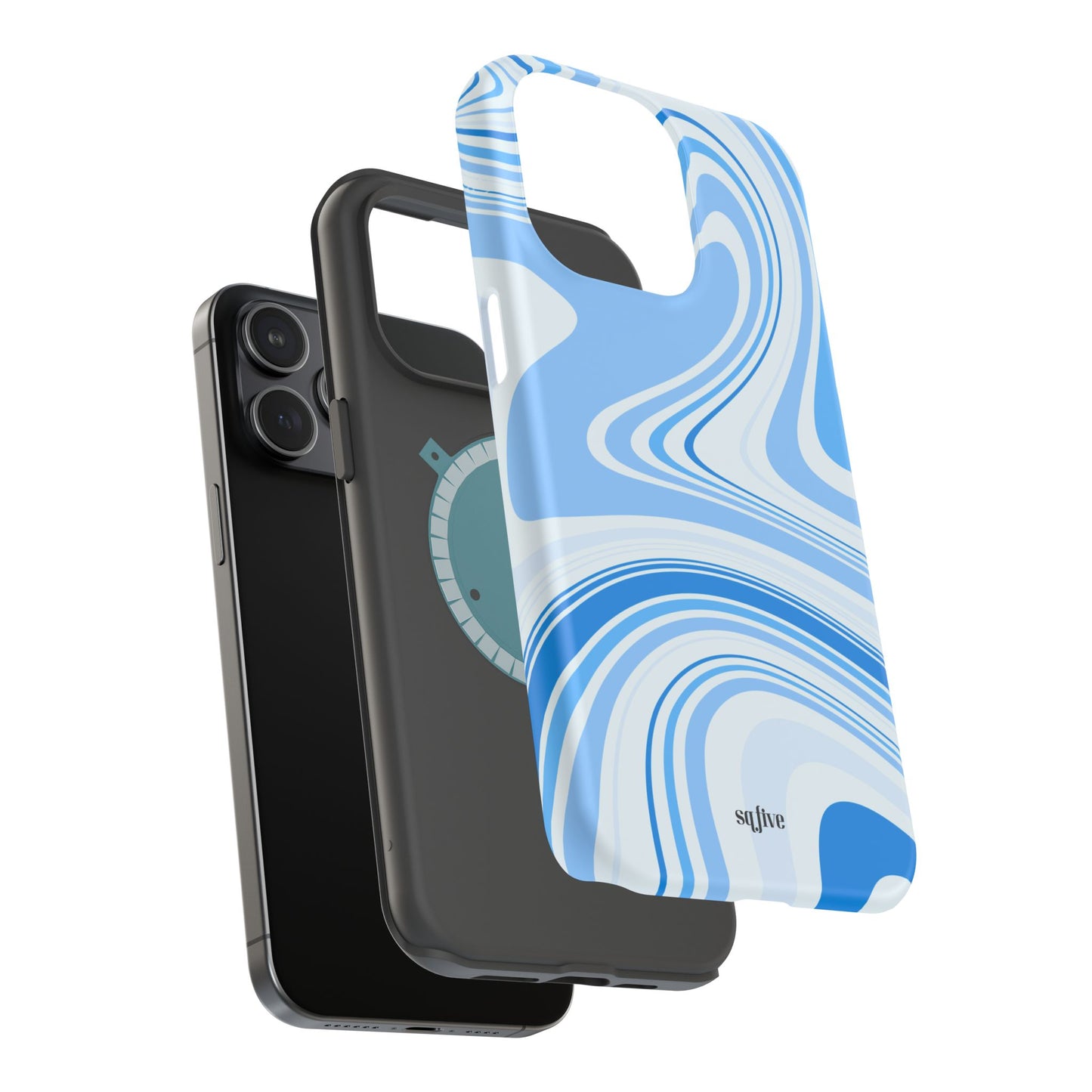 Blue Swirl Magnetic Tough Cases - iphone Magsafe Dual layer case for extra durability