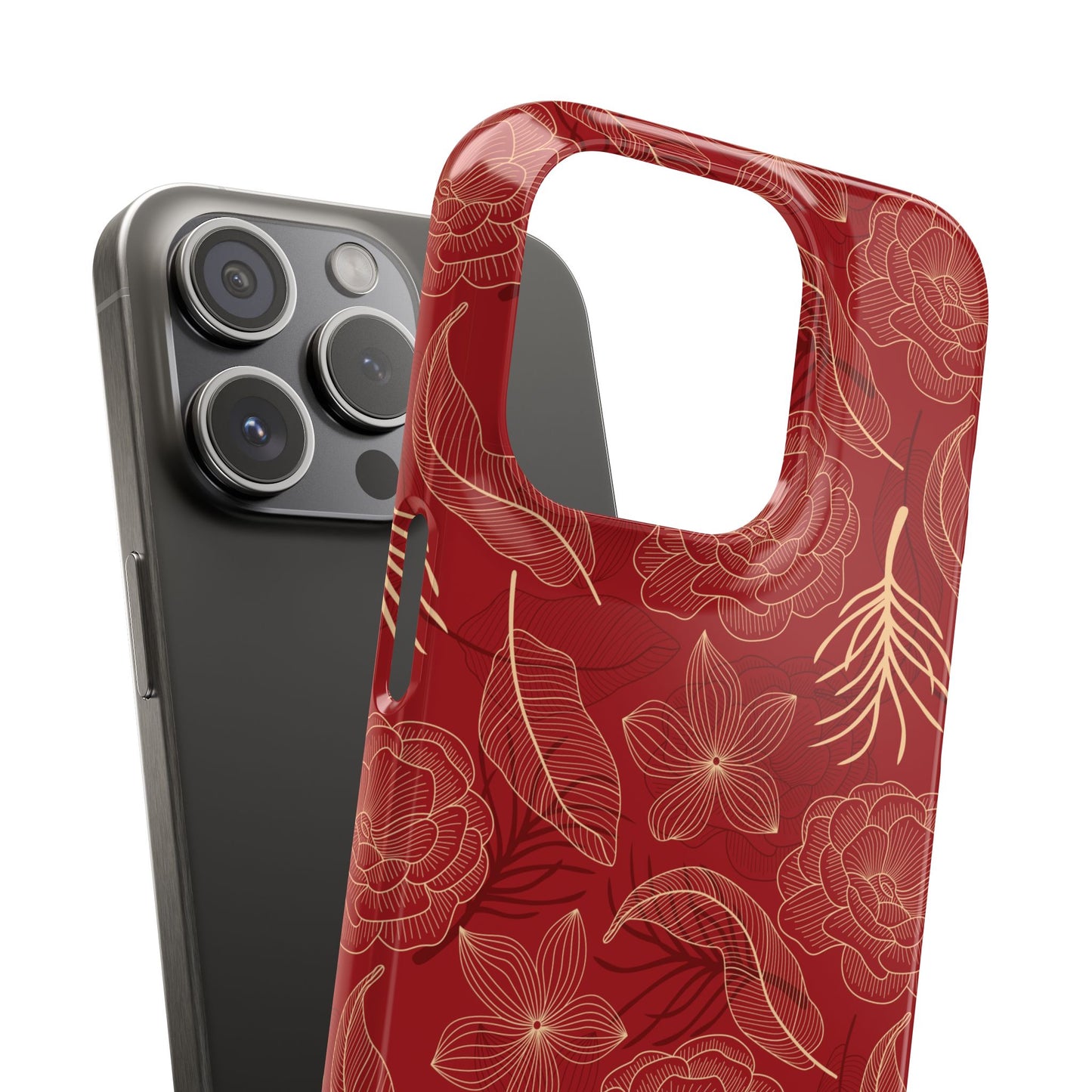 Red floral case