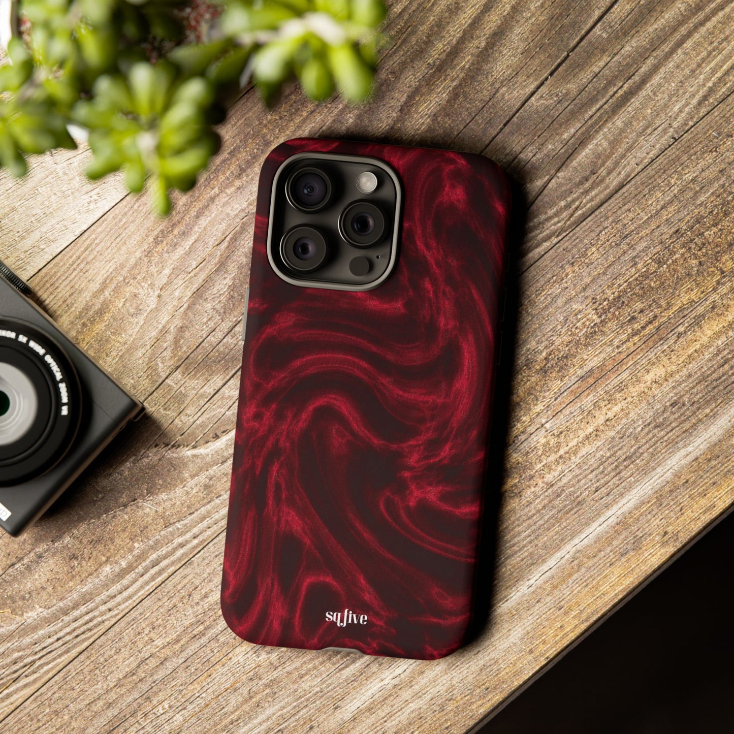 Red Wavy pattern Tough Cases