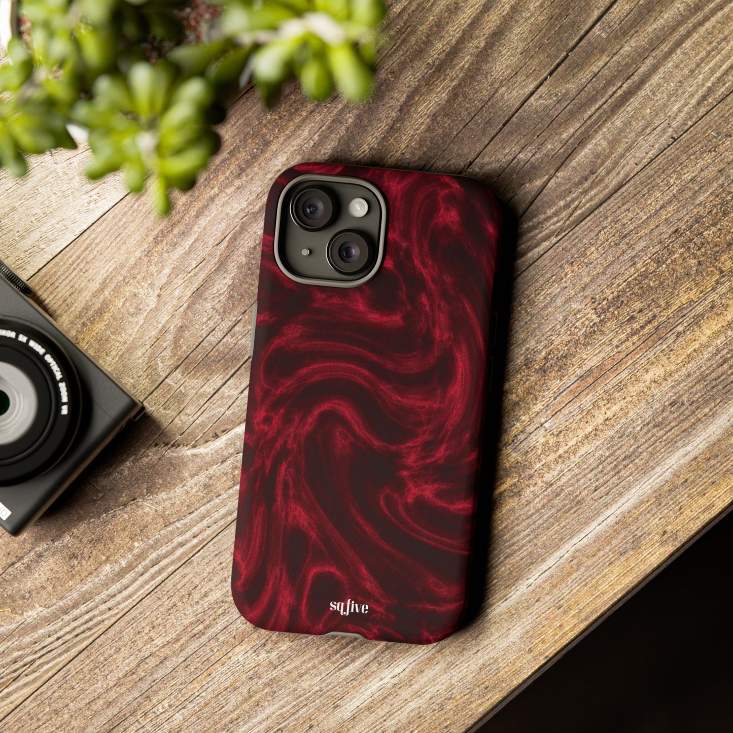 Red Wavy pattern Tough Cases