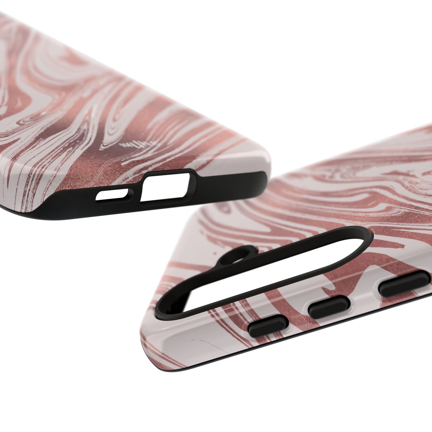 Rose Gold Marble Finish Phone Case, Stylish Phone Cover, Tough Protective Case, Trendy Accessory