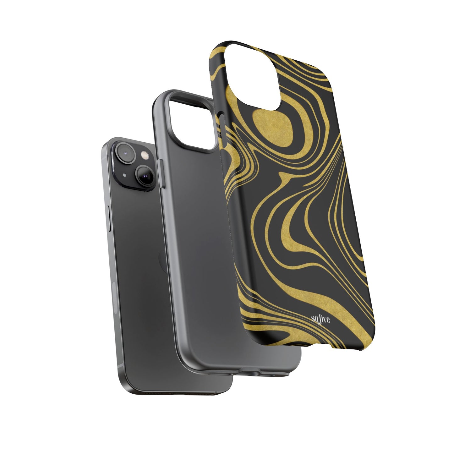 Black Yellow Wavy Tough Cases