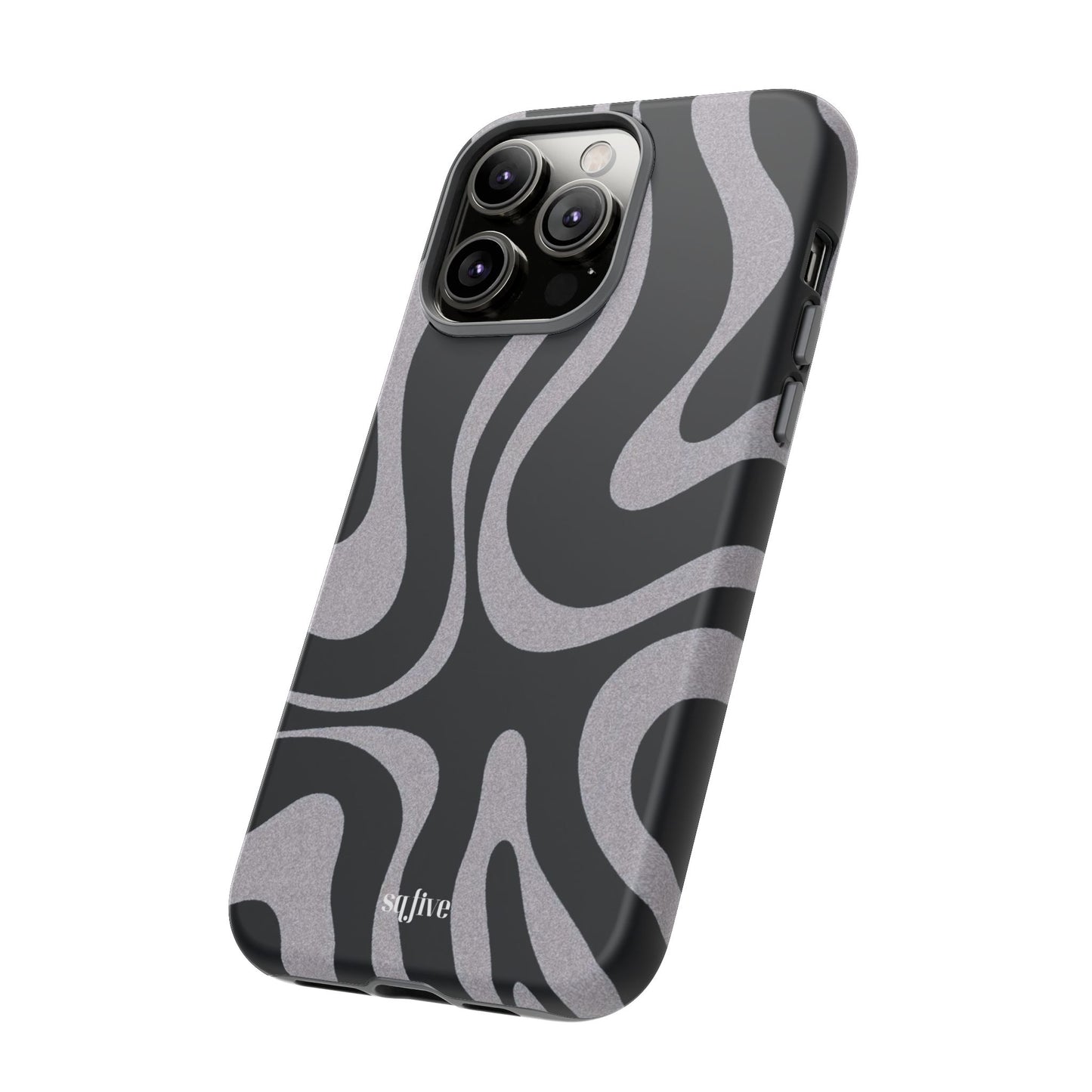 Black Grey Swirl Tough Cases