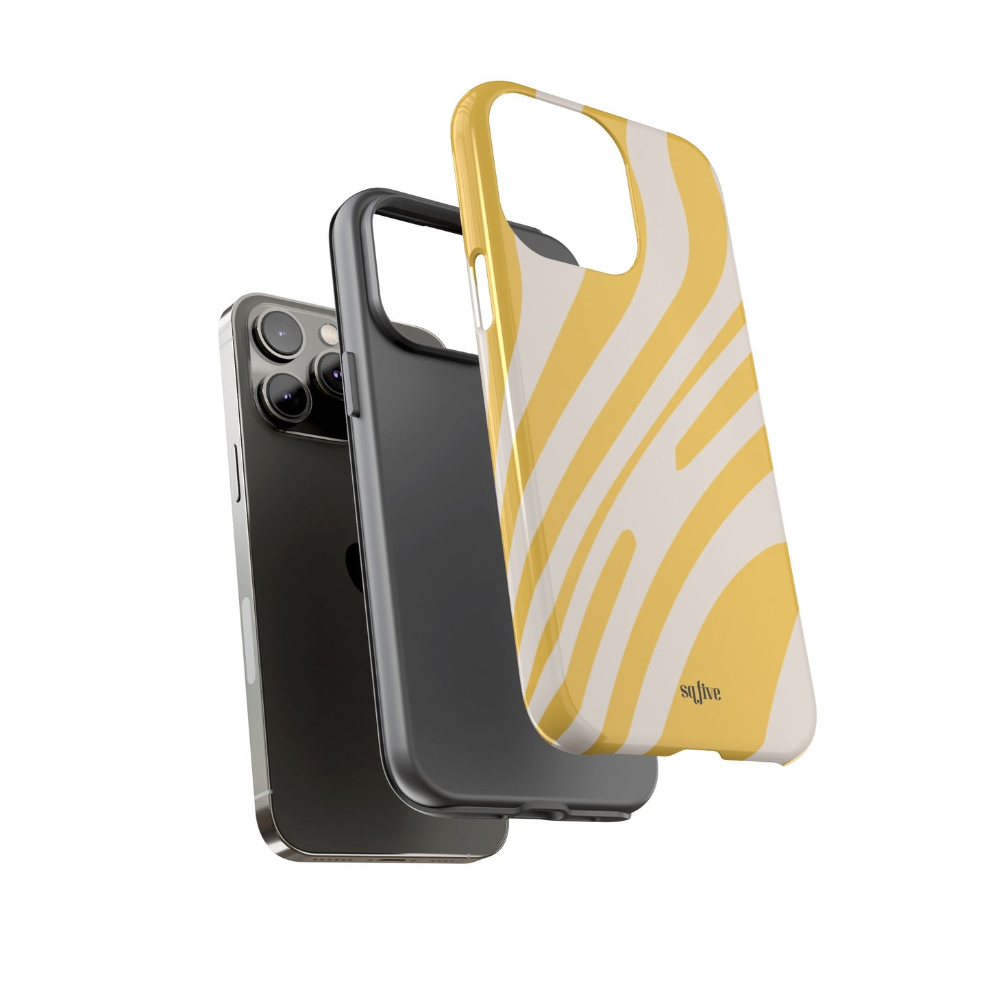 Yellow Bold Wavy lines Tough Cases