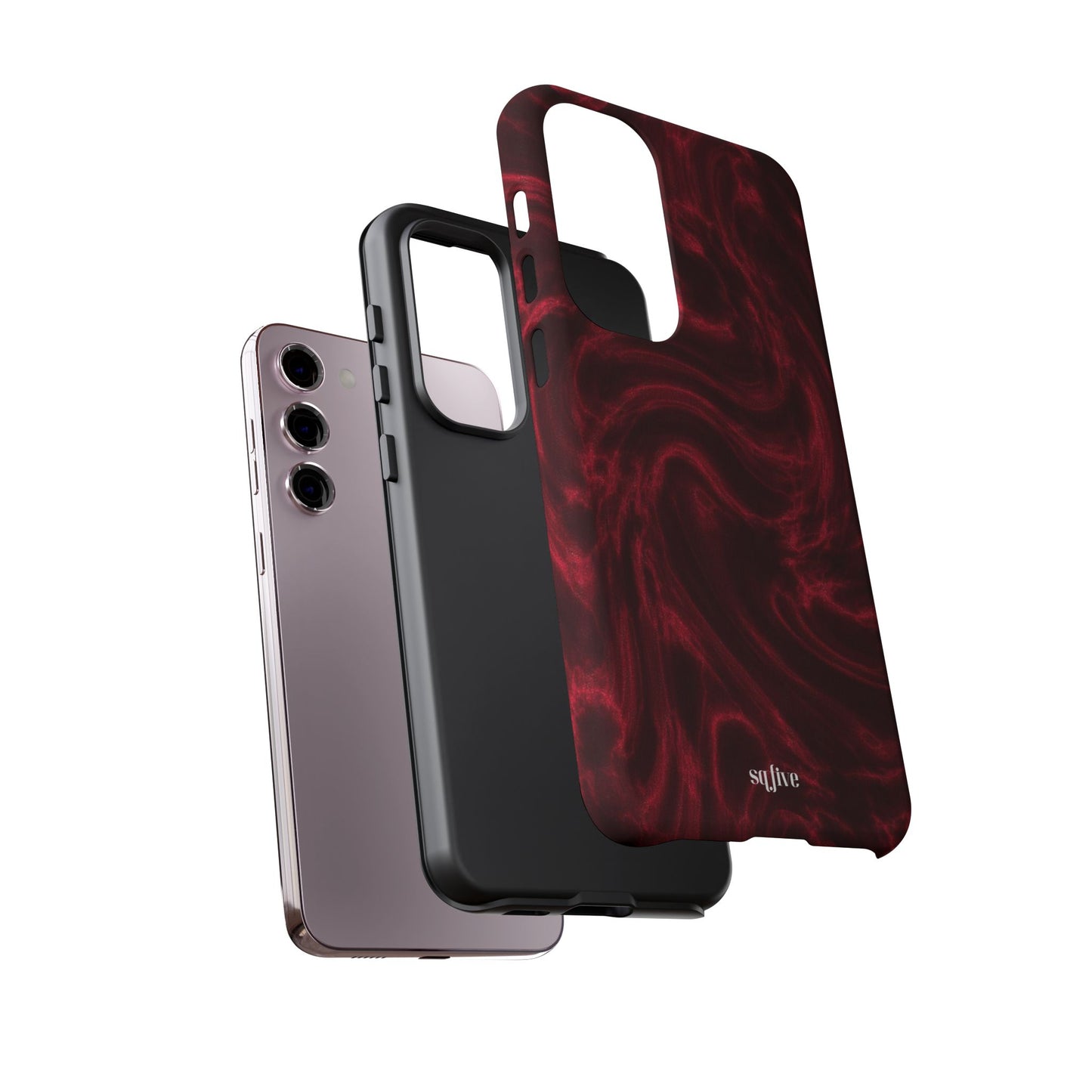 Red Wavy pattern Tough Cases