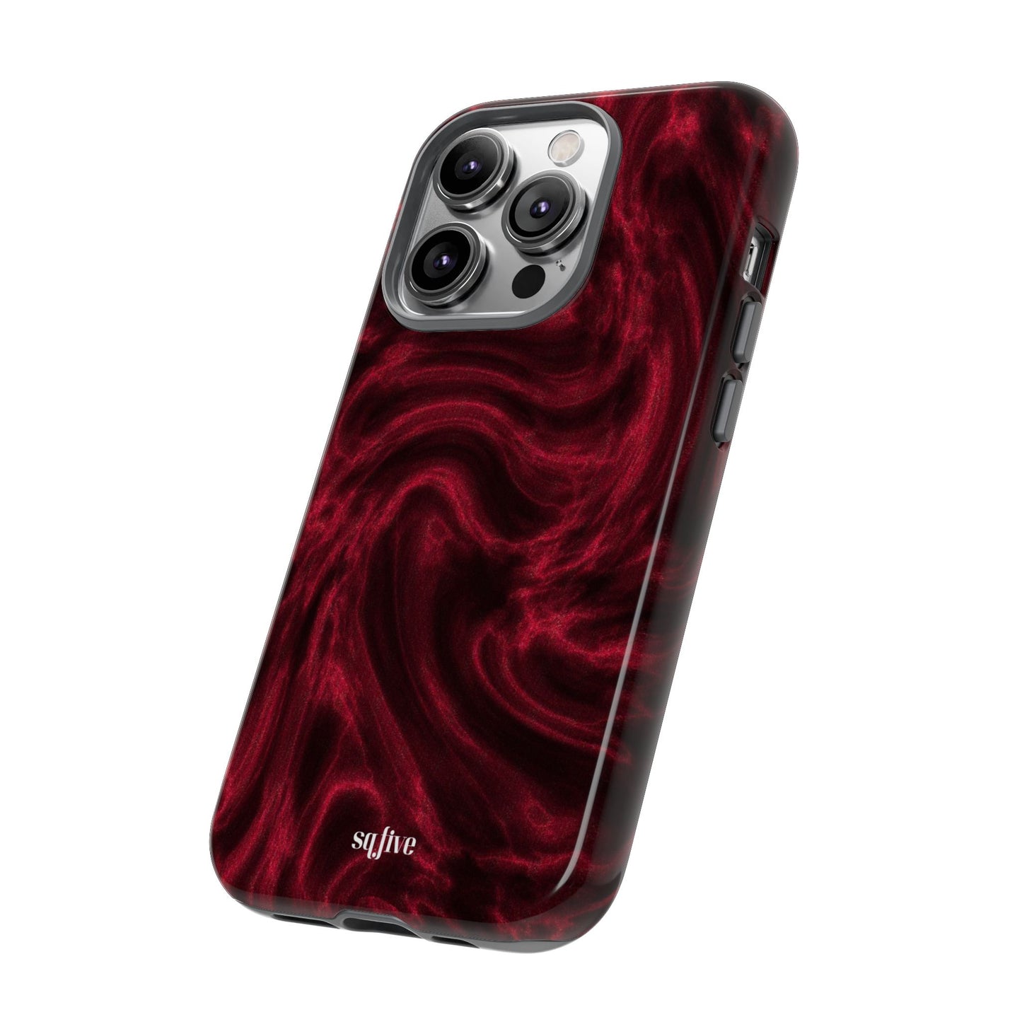 Red Wavy pattern Tough Cases