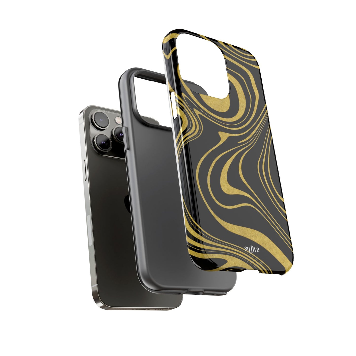 Black Yellow Wavy Tough Cases