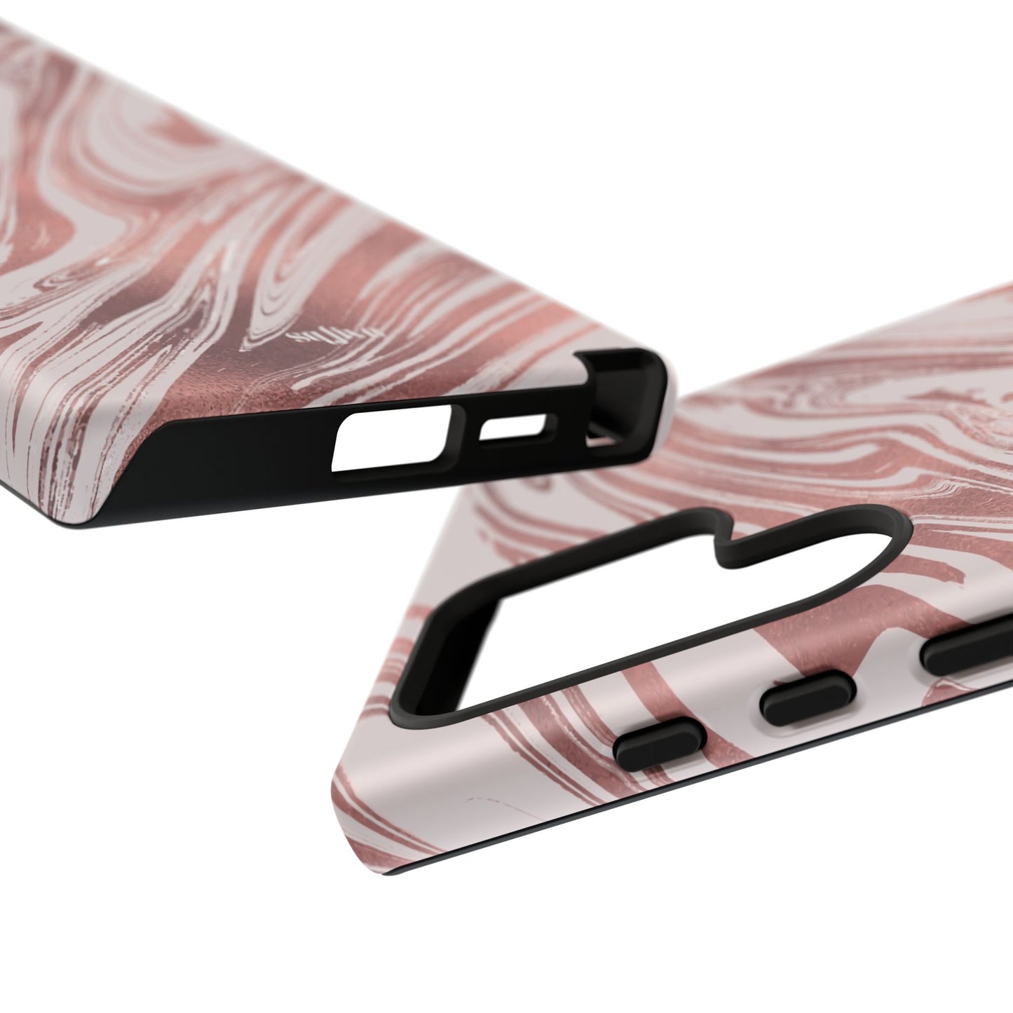 Rose Gold Marble Finish Phone Case, Stylish Phone Cover, Tough Protective Case, Trendy Accessory