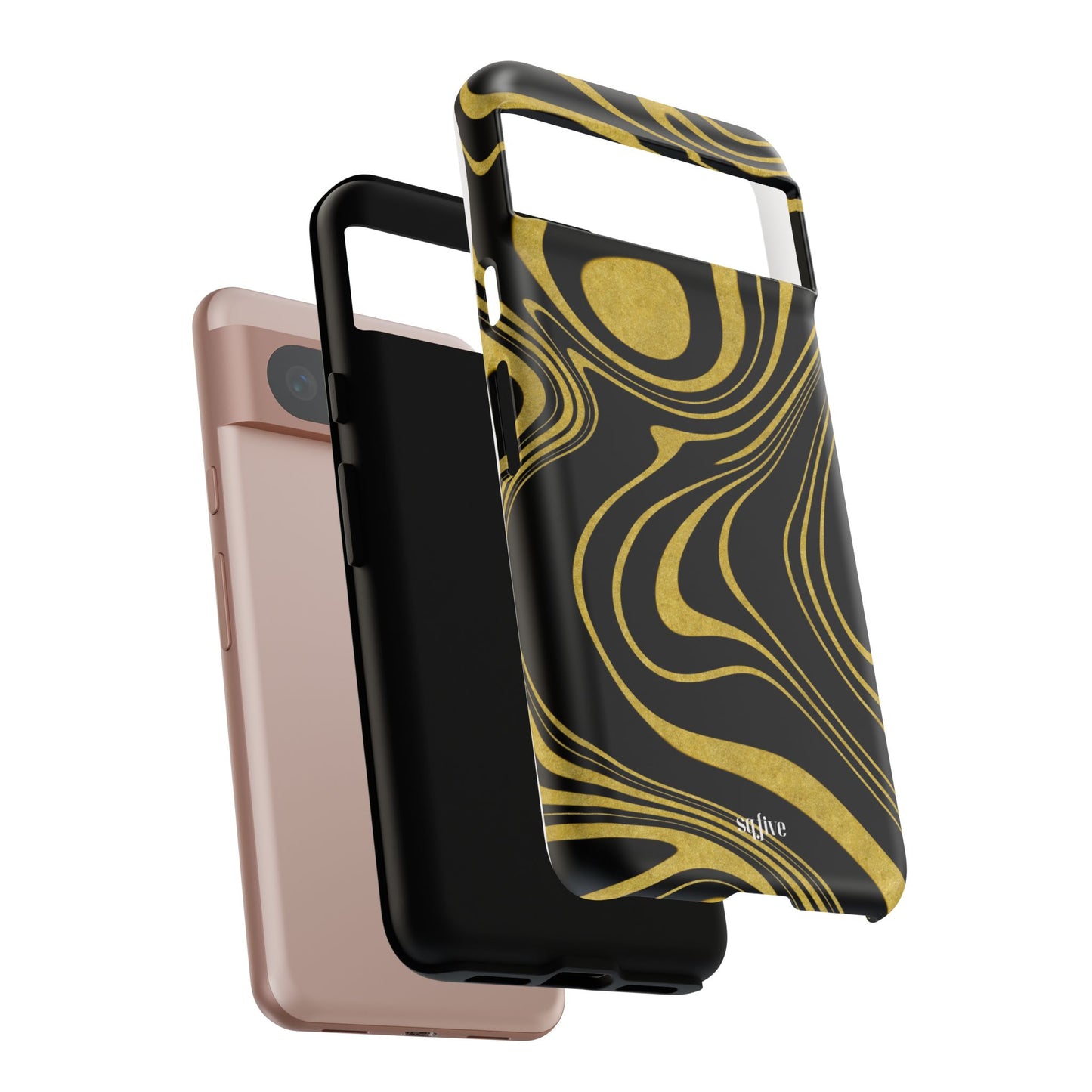 Black Yellow Wavy Tough Cases