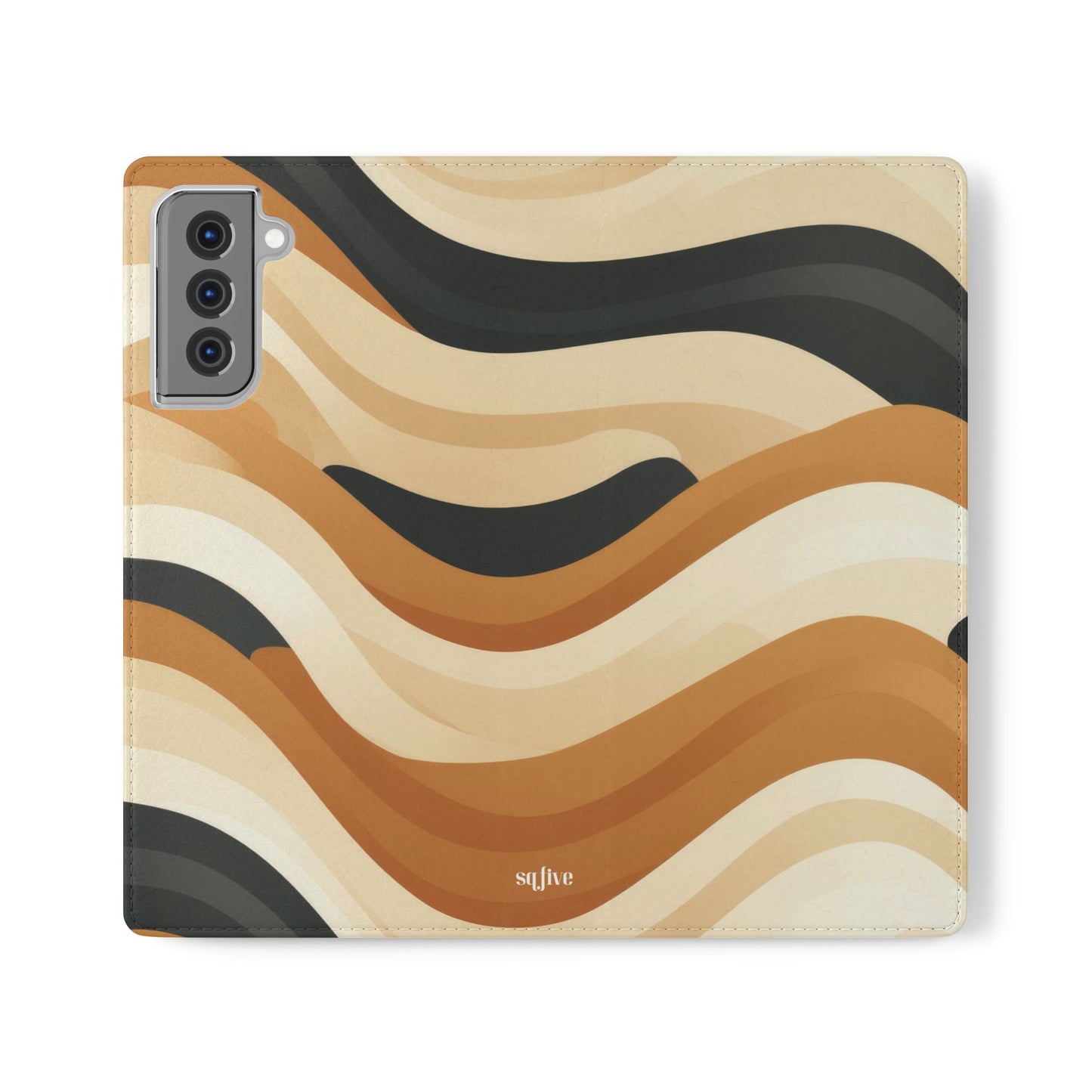 Brown Geometric Pattern Flip Cases