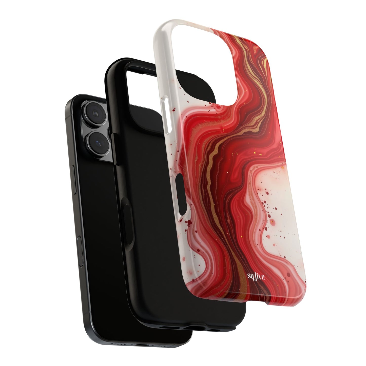 Abstract Marble Phone Case | Tough Cases, Artistic Phone Cover, Red Marble Design, Gift for Her, Trendy Cell Phone Accessories