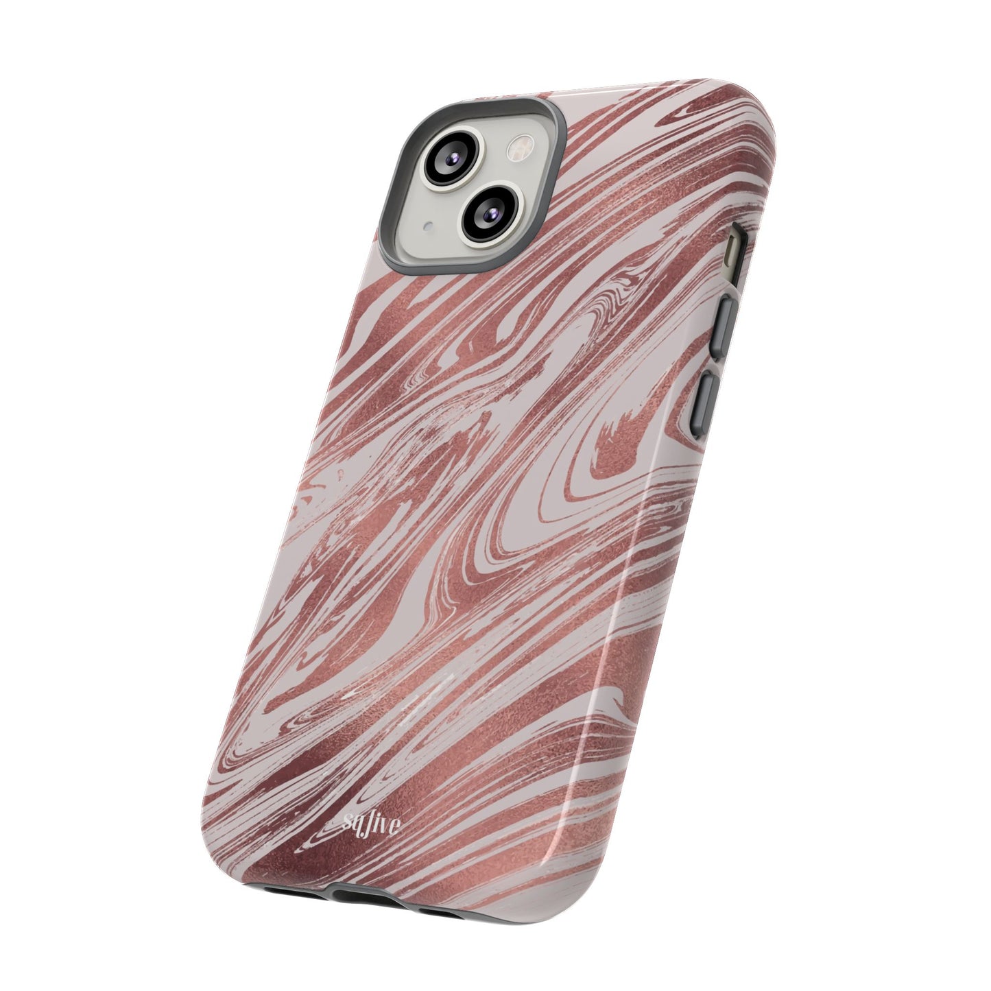 Rose Gold Marble Finish Phone Case, Stylish Phone Cover, Tough Protective Case, Trendy Accessory