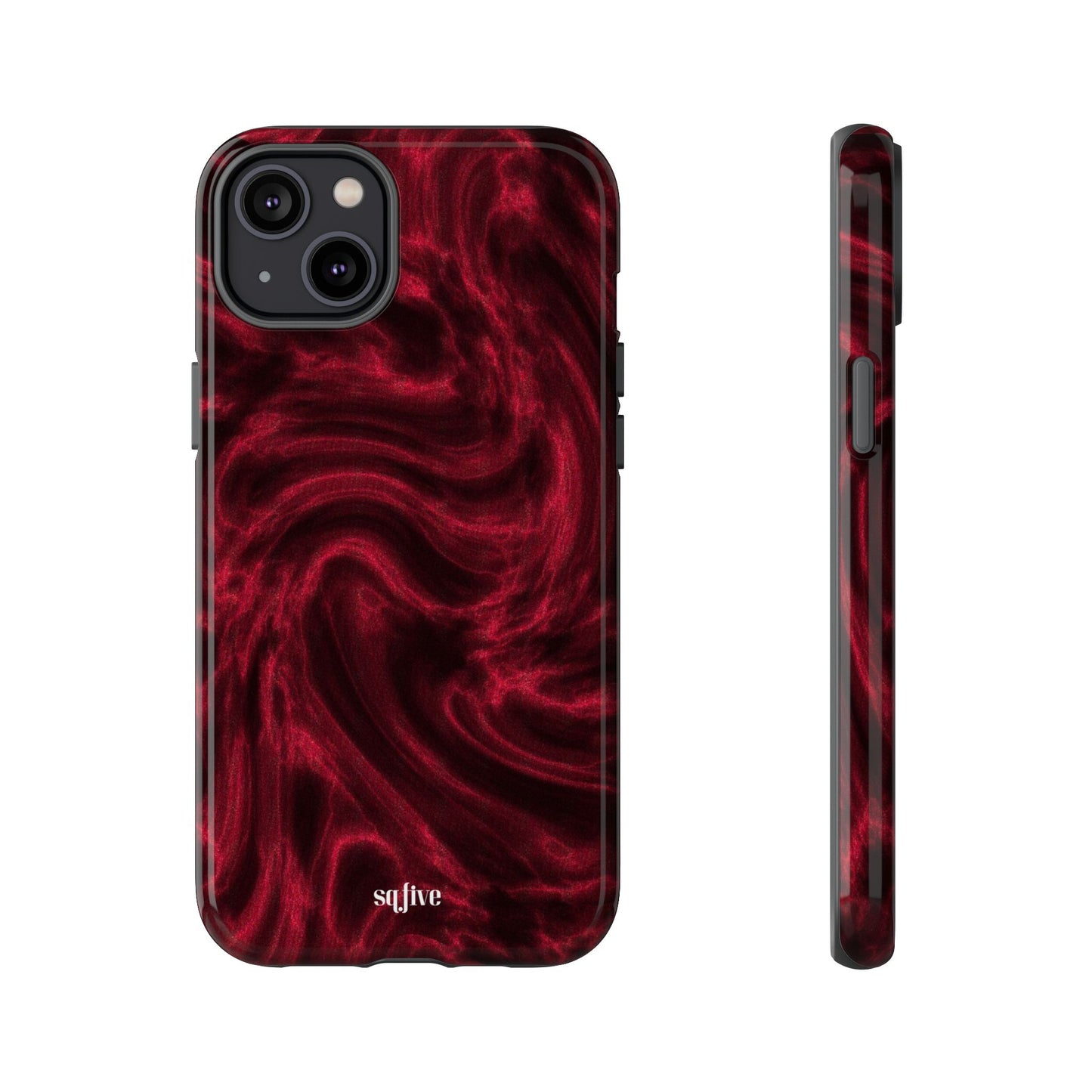 Red Wavy pattern Tough Cases