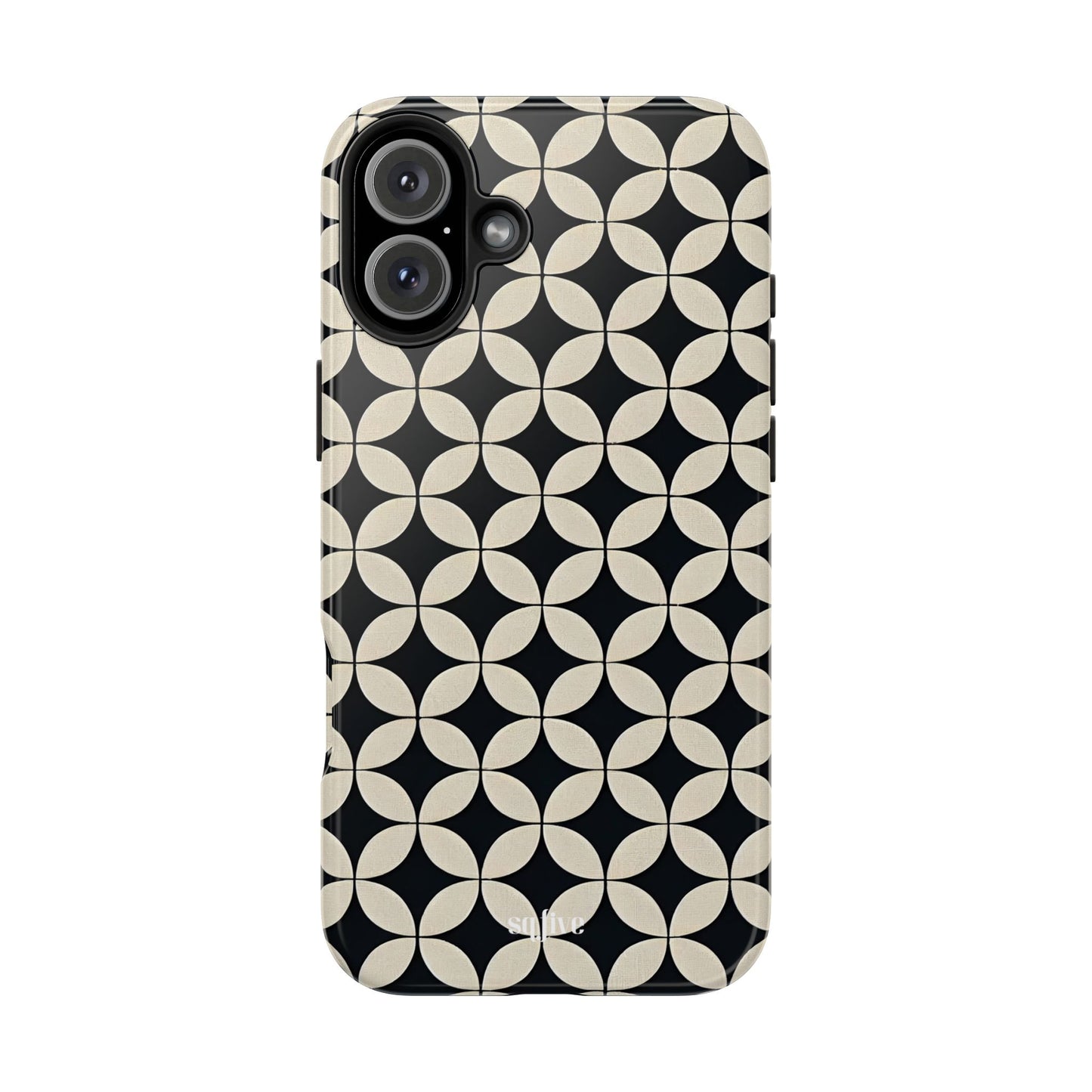 Stylish Tough Phone Case for Trendsetters, Black & Cream Pattern, Durable Protection, Unique Gift, Modern Design, Everyday Use