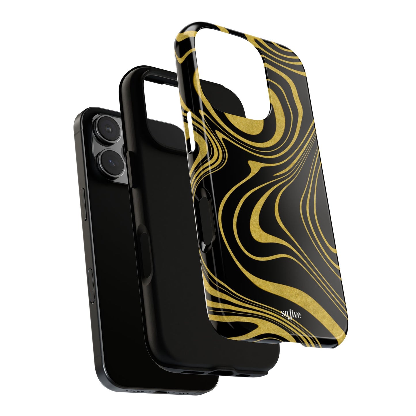 Black Yellow Wavy Tough Cases