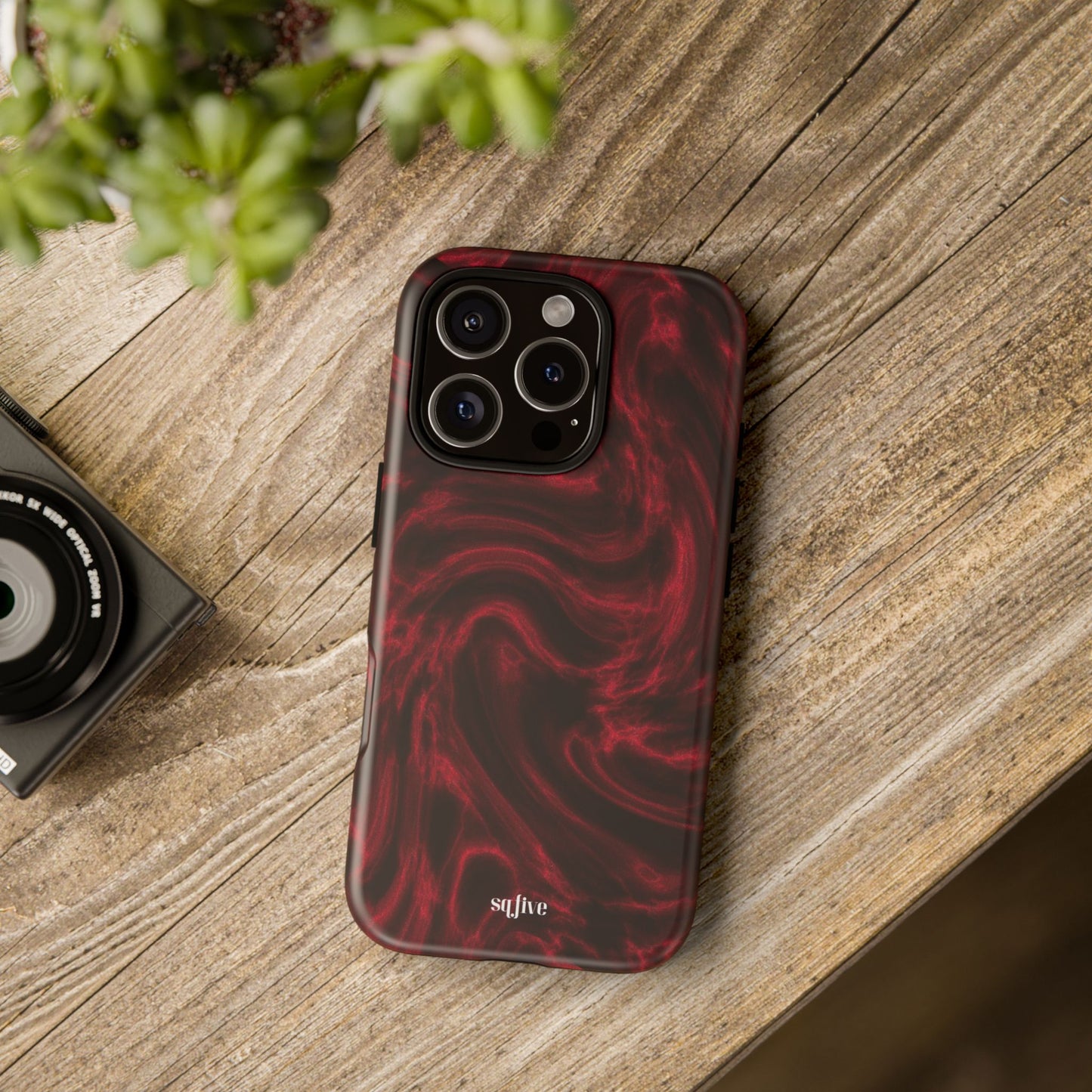 Red Wavy pattern Tough Cases