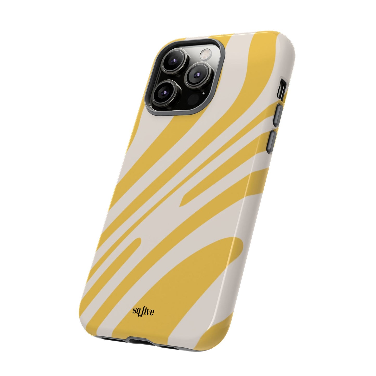 Yellow Bold Wavy lines Tough Cases